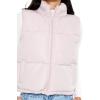 Forever 21 womens Zip-up Puffer Vest(Lilac Sheen)