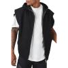 Forever 21 Men’s Sweater-Knit Hooded Vest(Black)