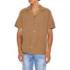 Forever 21 Men’s Textured Short-Sleeve Shirt(Deep Taupe)
