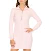 Forever 21 Women’s Cable Knit 1/4 Zip Sweater Dress(Pink)