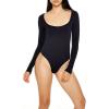 Forever 21 Women’s Seamless Long-sleeve Bodysuit(Black)
