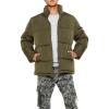 Forever 21 mens Quilted Funnel-neck Puffer Jacket(Olive)