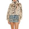 Forever 21 womens Cheetah Faux Fur Zip-up Coat(Brown/Multi)