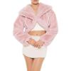 Forever 21 womens Faux Fur Cropped Coat(Petal Pink)