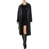 Forever 21 womens Faux Leather Notched Trench Coat(Black)