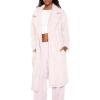 Forever 21 womens Faux Shearling Teddy Duster Coat(Blossom)