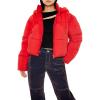 Forever 21 womens Hooded Quilted Puffer Jacket(High Risk Red)