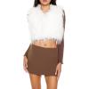 Forever 21 womens Shaggy Faux Fur Cropped Vest(Egret)