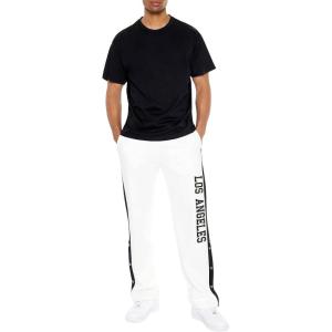 Forever 21 Men’s Los Angeles Snap-Button Pants(White)