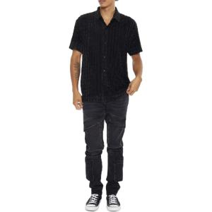 Forever 21 Men’s Slim-fit Mid-Rise Cargo Jeans(Black)