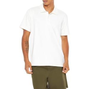 Forever 21 Mens Textured Polo Shirt(Cream)