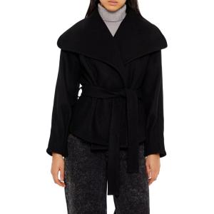 Forever 21 Women’s Brushed Tie-Waist Wrap Coat(Black)