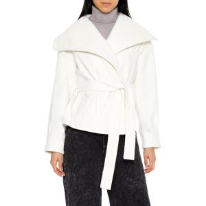 Forever 21 Women’s Brushed Tie-Waist Wrap Coat(Egret)