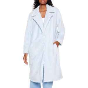 Forever 21 womens Faux Shearling Teddy Duster Coat(Light Blue)