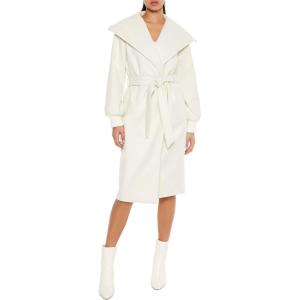 Forever 21 womens Longline Tie-waist Coat(Cream)