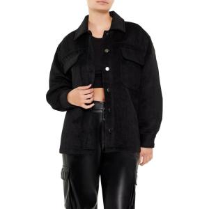 Forever 21 womens Plus Size Faux Suede Shacket(Black)