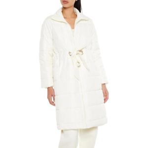 Forever 21 womens Quilted Longline Puffer Jacket(Cream)