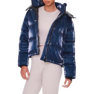 Forever 21 womens Quilted Puffer Jacket(Blue)