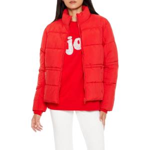 Forever 21 womens Quilted Zip-up Puffer Jacket(High Risk Red)