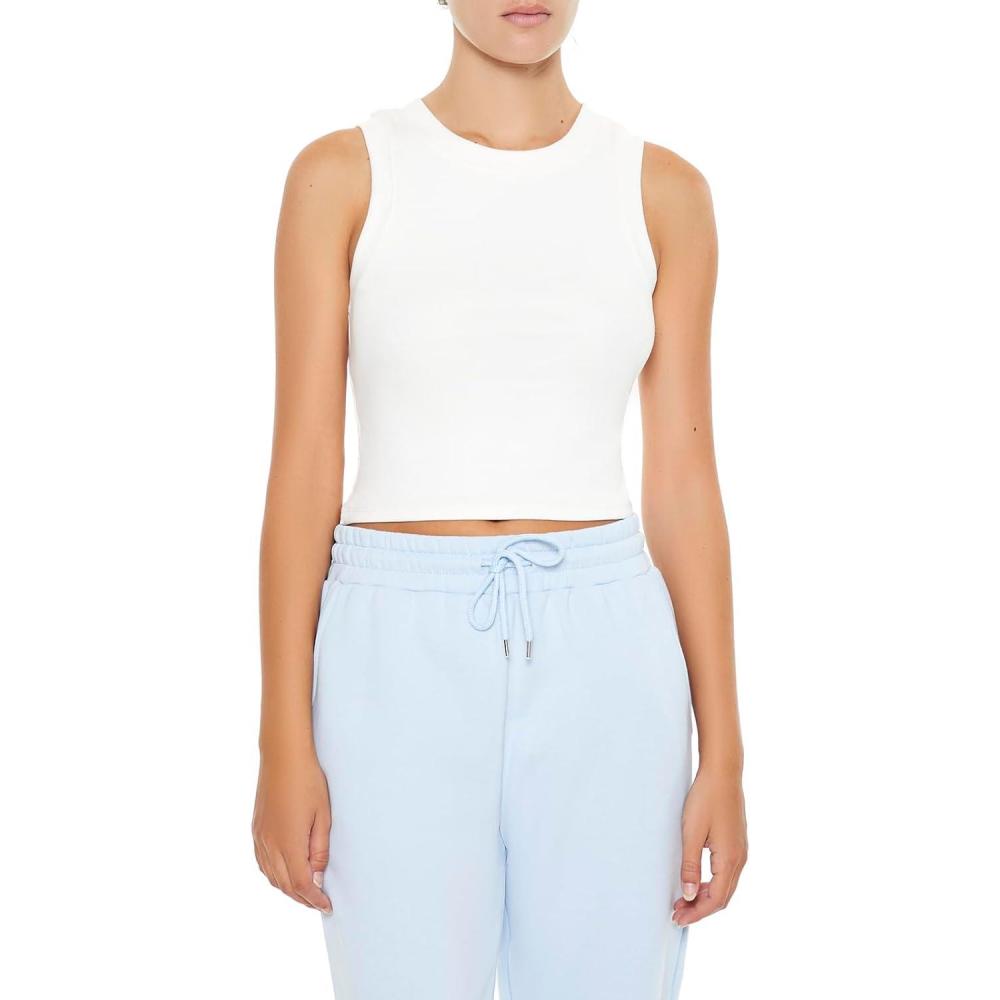 imageForever 21 Womens Ribbed Tank TopWhite