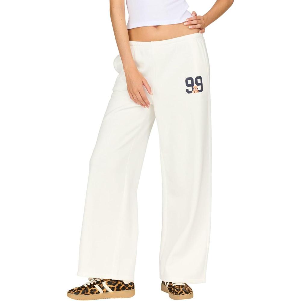 imageForever 21 Womens Wide Leg Jogger with GraphicsGardenia