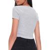 Forever 21 Womens Button-Front Crop Top(Heather Grey)