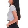 Forever 21 Womens Button-Front Crop Top(Heather Grey)