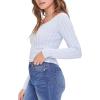 Forever 21 Women’s Marled Split-Neck Top(Blue)