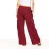 Forever 21 Womens Oversized Wideleg Jogger with Cargo Pockets(Burgundy)