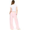 Forever 21 Womens Oversized Wideleg Jogger with Cargo Pockets(Pink)