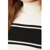 Forever 21 Womens Striped Turtleneck Sweater(Cream)