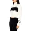 Forever 21 Womens Striped Turtleneck Sweater(White)