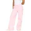 Forever 21 Women’s Fleece Wide Leg Printed Pant with Bow Applique, Pink, X-Small
