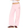 Forever 21 Womens Wide Leg Jogger with Graphics(Pink)