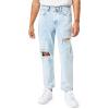Forever 21 Men’s Distressed Slim-fit Jeans(Light Denim)