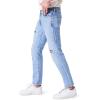 Forever 21 Mens Distressed Straight-Leg Jeans(Light Denim)
