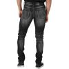 Forever 21 Mens Stretch-Denim Moto Skinny Jeans(Washed Black)