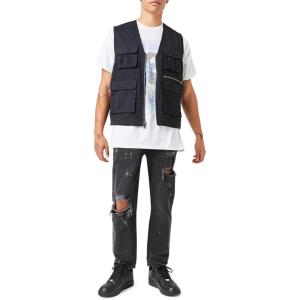 Forever 21 Men’s Distressed Slim-fit Jeans(Washed Black)