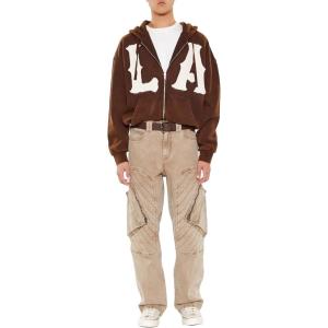 Forever 21 Men’s Mid-Rise Straight Cargo Jeans(Taupe)