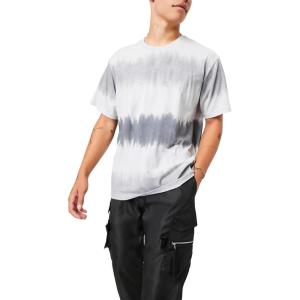 Forever 21 Men’s Watercolor Striped Tee(Grey)