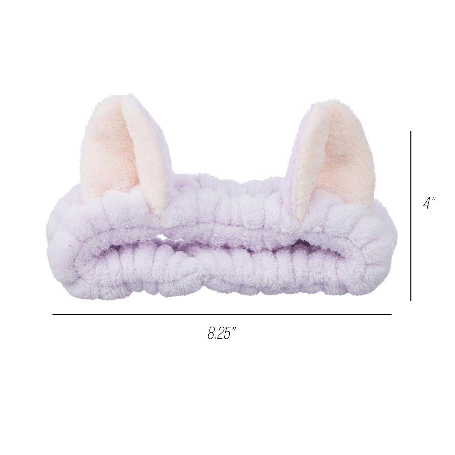 imageForever 21 Plush Headwrap Brown Bear Plush Spa Headband Kawaii Headband for Washing Face Spa Essentials ampamp Self Care AccessoriesPurple Bear