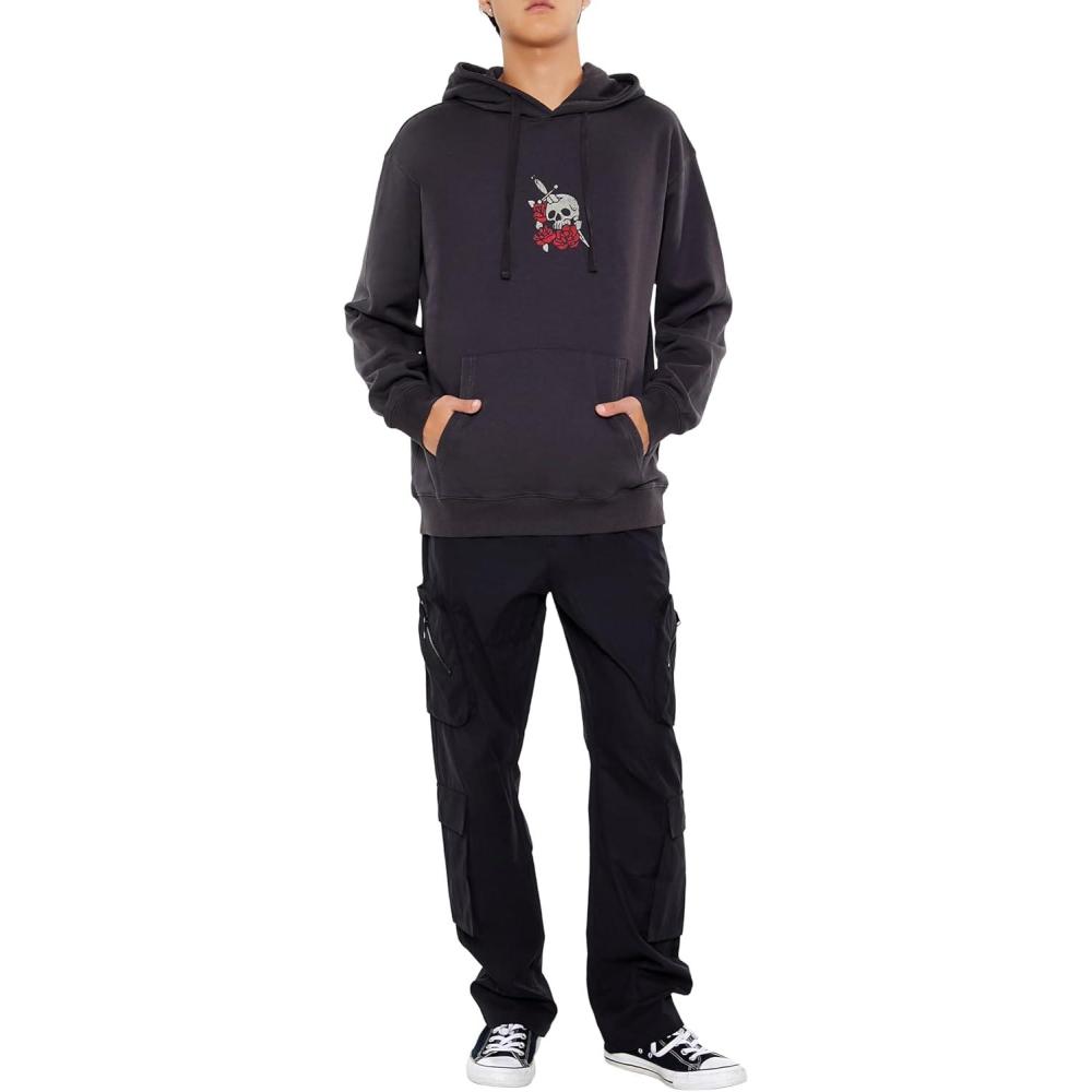 imageForever 21 Mens Slimfit Drawstring Cargo PantsBlack