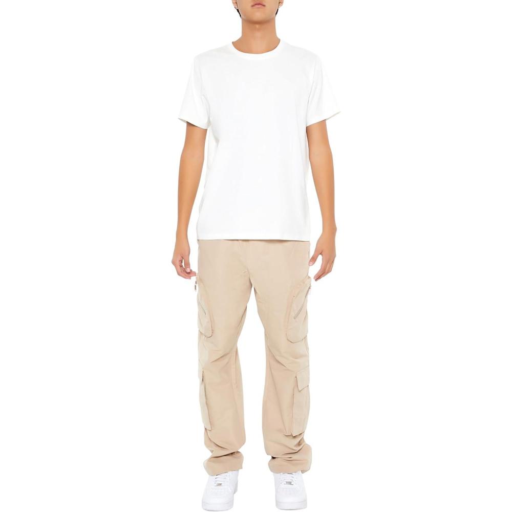 imageForever 21 Mens Slimfit Drawstring Cargo PantsTaupe