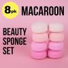 Macaroon Beauty Sponge Set – 8pc Makeup Applicators For Blending & Mattifying – Pink Macaron Beauty Blender Makeup Sponge Collection