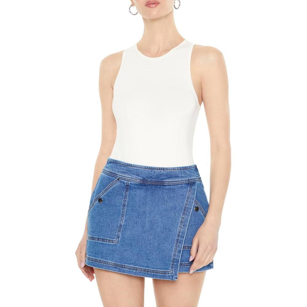 imageForever 21 Womens Seamless Ribbed BodysuitWhite