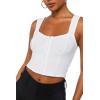 Forever 21 Women’s Ribbed Bustier Crop Top(White)