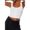 Forever 21 Women’s Ribbed Bustier Crop Top(White)