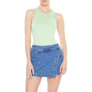 Forever 21 Women’s Seamless Ribbed Bodysuit(Green)