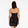Forever 21 Womens Mini Dress W/Sequins, Pull on and Halter Top(Black)