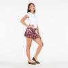 Forever 21 Womens Plaid Pleated Mini Skirt Schoolgirl Inspired Check Print(Burgundy)